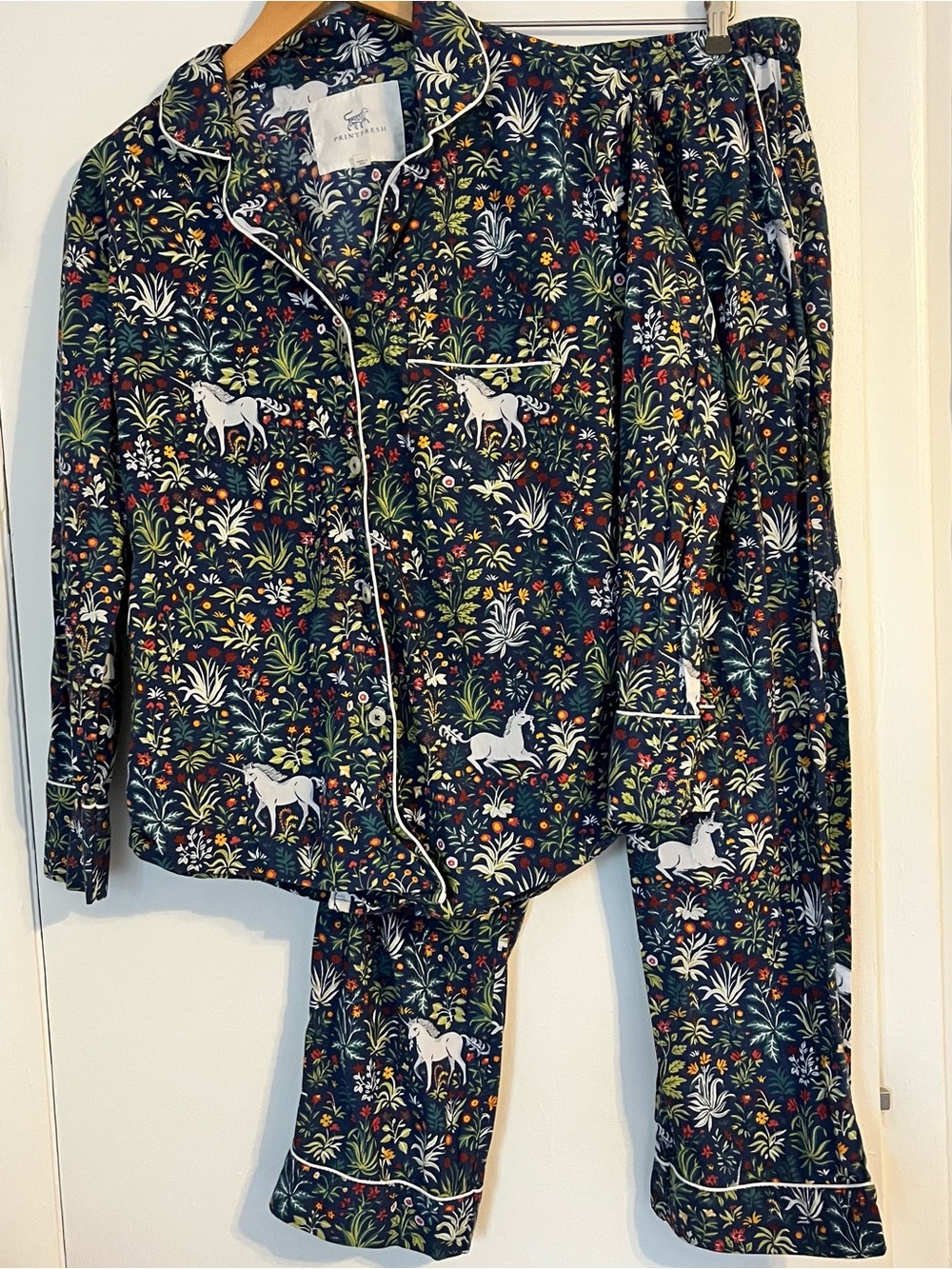 PRINT FRESH women’s 2 Piece Pajama Set Unicorn small